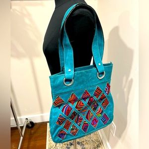 Turquoise Leather Bag from Costa Rica! Unique! 🇨🇷